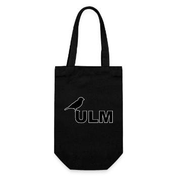 SSV ULM Ulmer Spatz Linsen mit Spätzle Schwäbisch - Geschenkbeutel für Flaschen - Schwarz - Vorne