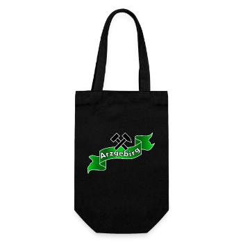 Erzgebirge Logo mit Hammer und Schlägel, Arzgebirg - Geschenkbeutel für Flaschen - Schwarz - Vorne