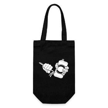 Beer canned beer can piercing - Gift Bag for Bottles - black - Front
