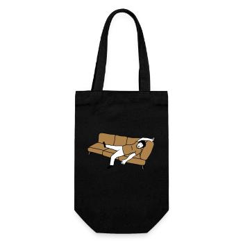 Sleeping man couch - Gift Bag for Bottles - black - Front