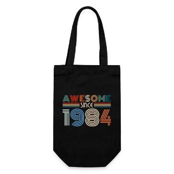 Vintage 1984 84 Birthday Retro Vintage Gift - Gift Bag for Bottles - black - Front