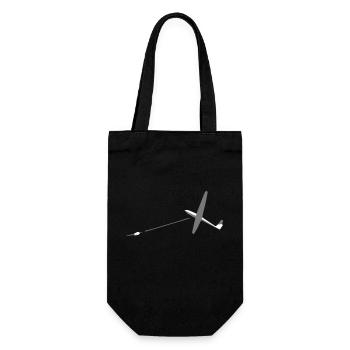 glider glider glider flying glider pilot - Gift Bag for Bottles - black - Front