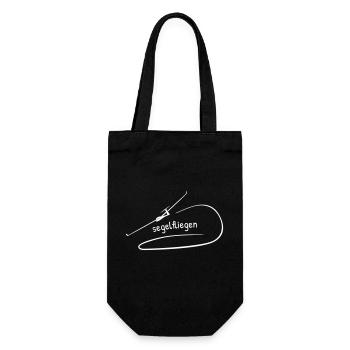 Segelflugzeug Segelfliegen Segelflieger - Geschenkbeutel für Flaschen - Schwarz - Vorne