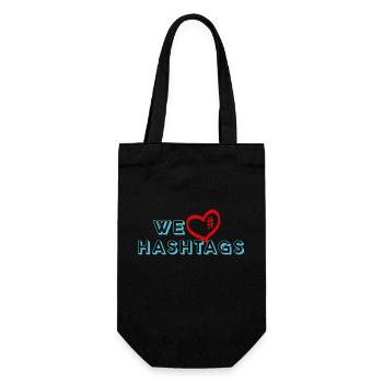 We love hashtags - We love hashtags on the internet - Gift Bag for Bottles - black - Front