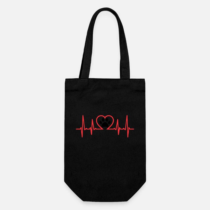 Pulzo Heart - Empreinte de chien - Sac à bouteille - noir