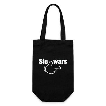 Sie wars Partnershirt Geschwister Zwillinge - Geschenkbeutel für Flaschen - Schwarz - Vorne