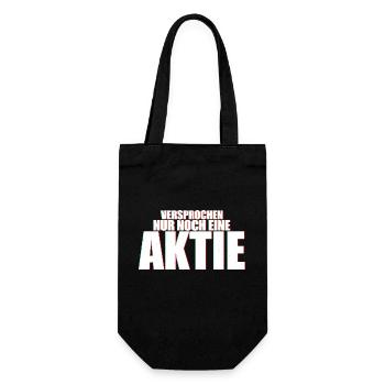 Versprochen nur noch eine Aktie Börse Geschenkidee - Geschenkbeutel für Flaschen - Schwarz - Vorne