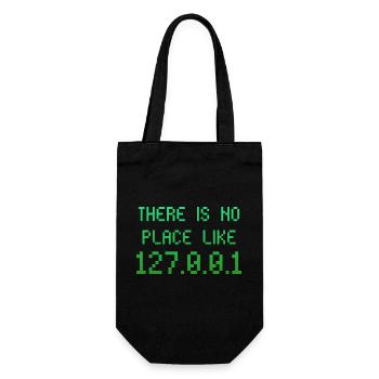 there is no place like 127.0.0.1 - keinen Ort - Geschenkbeutel für Flaschen - Schwarz - Vorne