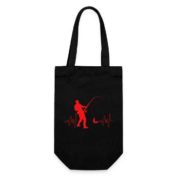 Angler heartbeat - Gift Bag for Bottles - black - Front