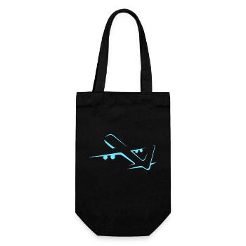 Flugzeug - Geschenkbeutel für Flaschen - Schwarz - Vorne