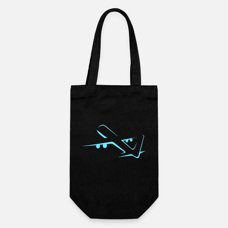 airplane - Gift Bag for Bottles - black