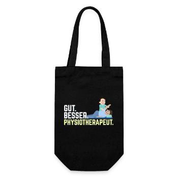 Physiotherapeut Gut Besser Herren Physio Lustiges - Geschenkbeutel für Flaschen - Schwarz - Vorne