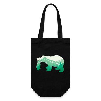Bear - The Great Mountain Bear Animal Lover Gift - Gift Bag for Bottles - black - Front