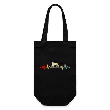 Liegefahrrad Liegerad Herzschlag Retro - Geschenkbeutel für Flaschen - Schwarz - Vorne