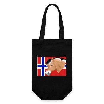 Norwegisches Pferd mit flagge - Geschenkbeutel für Flaschen - Schwarz - Vorne
