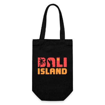 Surfergirl Bali Surfer Surfen Surfbrett - Geschenkbeutel für Flaschen - Schwarz - Vorne