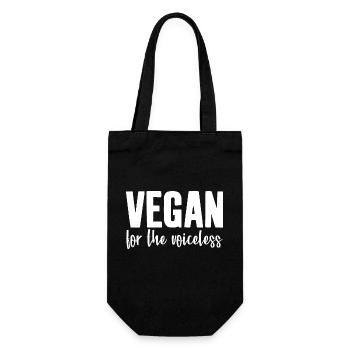 VEGAN FOR THE VOICELESS - Gift Bag for Bottles - black - Front
