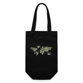 World map air traffic controller ATC flying - Gift Bag for Bottles - black - Front