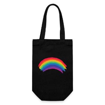 Drapeau arc-en-ciel impressionnant, cadeau de fierté gay lesbienne LGBTQ - Sac à bouteille - noir - Devant