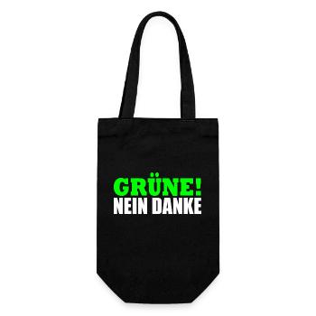 Grüne Nein Danke - Geschenkbeutel für Flaschen - Schwarz - Vorne