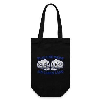Schalker Ruhrgebiet Ruhrpott Blau Weiß Geschenk - Geschenkbeutel für Flaschen - Schwarz - Vorne