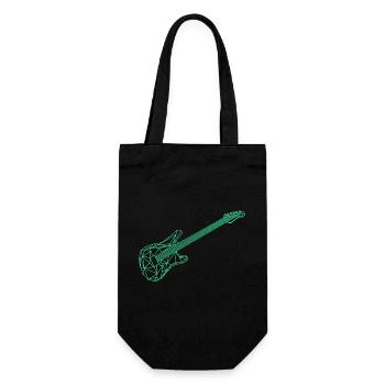 guitare polygone ligne vert clair guitare électrique - Sac à bouteille - noir - Devant