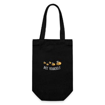 Bee yourself - Geschenkbeutel für Flaschen - Schwarz - Vorne
