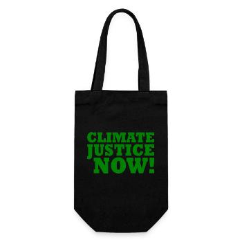 Climate justice now - Gift Bag for Bottles - black - Front
