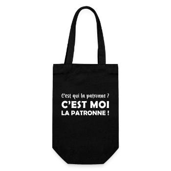 C’est qui la patronne ? - c’est moi la patronne ! - Sac à bouteille - noir - Devant