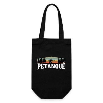 Petanqué vintage rétro silhouette - Sac à bouteille - noir - Devant