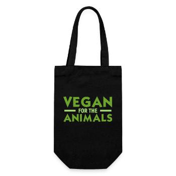 Vegan for Animals - Gift Bag for Bottles - black - Front