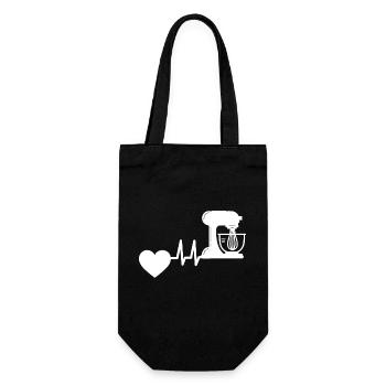 Baker Baking Heartbeat Bakery Hobby Confectioner - Gift Bag for Bottles - black - Front