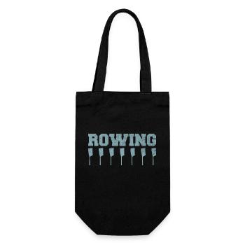 Rudern Paddel Ruder Vintage - Geschenkbeutel für Flaschen - Schwarz - Vorne