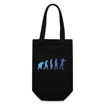 Biathlon Wintersport Evolution Geschenk Biathlet - Geschenkbeutel für Flaschen - Schwarz - Vorne