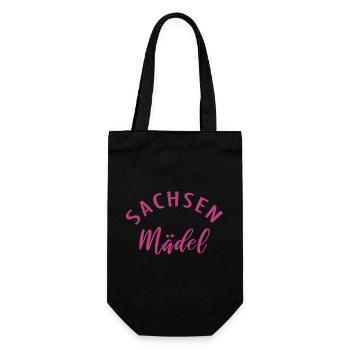 Sachsenmädel Sachsen Frauen - Geschenkbeutel für Flaschen - Schwarz - Vorne