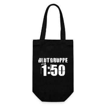 Blutgruppe 1:50 - Zweitakter Oldtimer DDR - Geschenkbeutel für Flaschen - Schwarz - Vorne