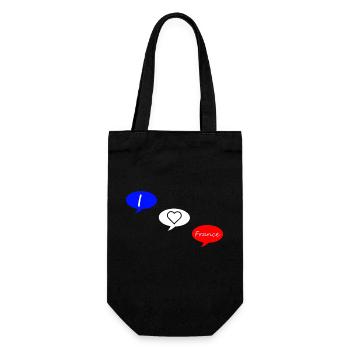 I love France blue white red - Gift Bag for Bottles - black - Front