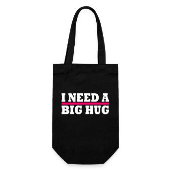 I need a big hug - Geschenkbeutel für Flaschen - Schwarz - Vorne