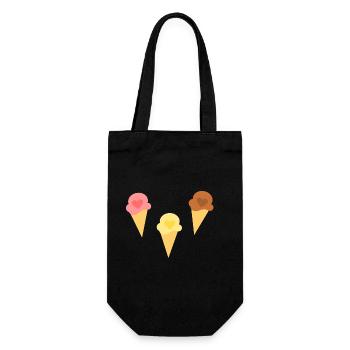 Ice Cream Heart Ice Cream Strawberry Ice Cream Vanilla Ice Cream Chocolate Ice Cream - Gift Bag for Bottles - black - Front