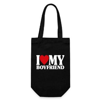 J’aime mon petit ami assorti cadeau de la Saint-Valentin - Sac à bouteille - noir - Devant
