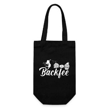 Backfee Hobbybäcker Bäckerin Backen Cupcake Muffin - Geschenkbeutel für Flaschen - Schwarz - Vorne