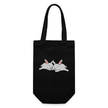 2 lapins amoureux - Sac à bouteille - noir - Devant