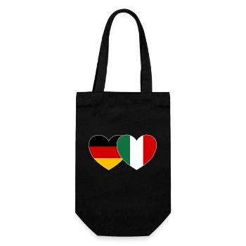 Germany Italy Flag Heart - Gift Bag for Bottles - black - Front