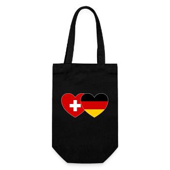 Switzerland Germany Flag Heart - Gift Bag for Bottles - black - Front