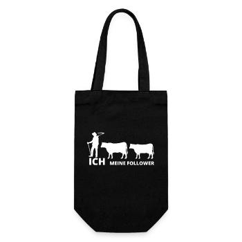 Ich und meine Follower Kühe Kuh Rinder Landwirt - Geschenkbeutel für Flaschen - Schwarz - Vorne
