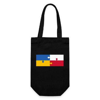 Ukraine Pologne Drapeau Puzzle - Sac à bouteille - noir - Devant