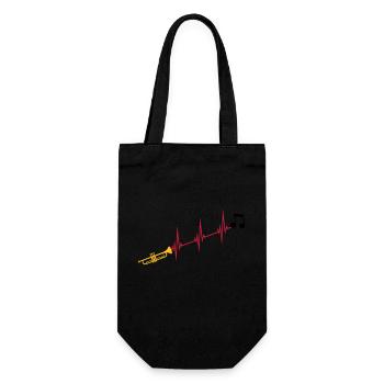 Musical note heartbeat trumpet - Gift Bag for Bottles - black - Front