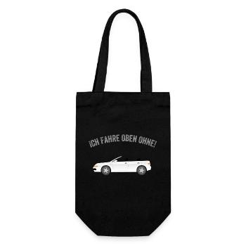 Ich fahre oben ohne! Cooler Spruch Cabrio Fahrer - Geschenkbeutel für Flaschen - Schwarz - Vorne