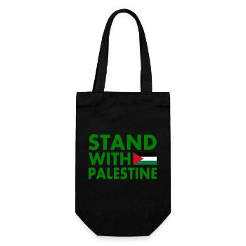 Stand with palestine - Geschenkbeutel für Flaschen - Schwarz - Vorne
