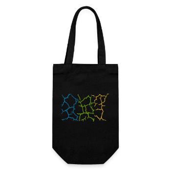 Floor Cracks Pattern Colorful - Gift Bag for Bottles - black - Front